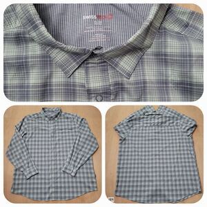 Swiss Tech SM29Y082B Long Sleeve Button Up Men's Size 3XL Green Plaid Shirt